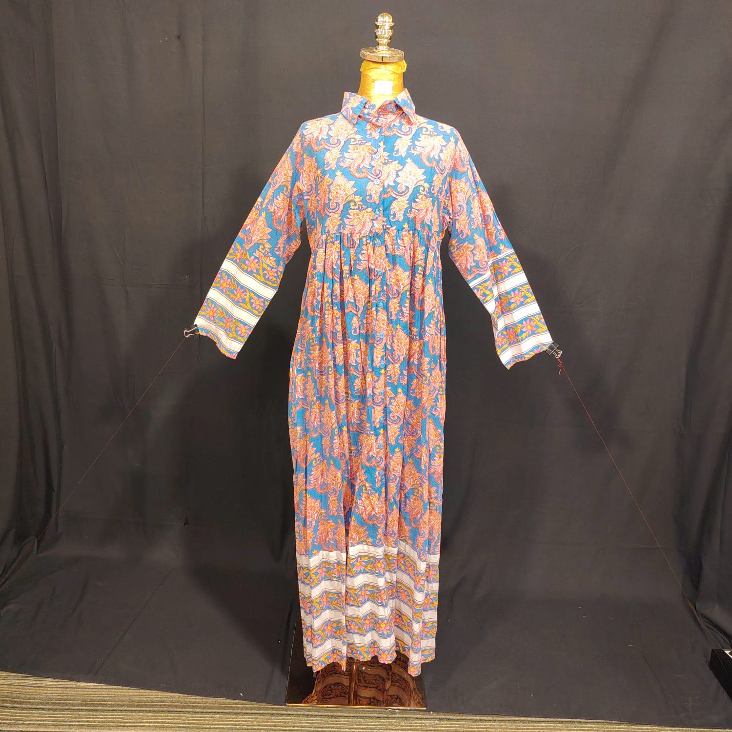 XS/S Ana Printed Cotton Dress 54" Long Jalabiya TN 85