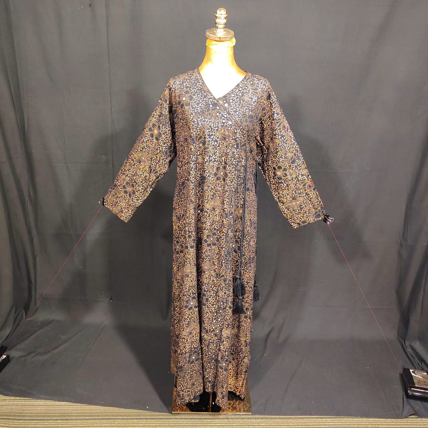 XS/S Qifa Printed Cotton Dress 54" Long Jalabiya TN89