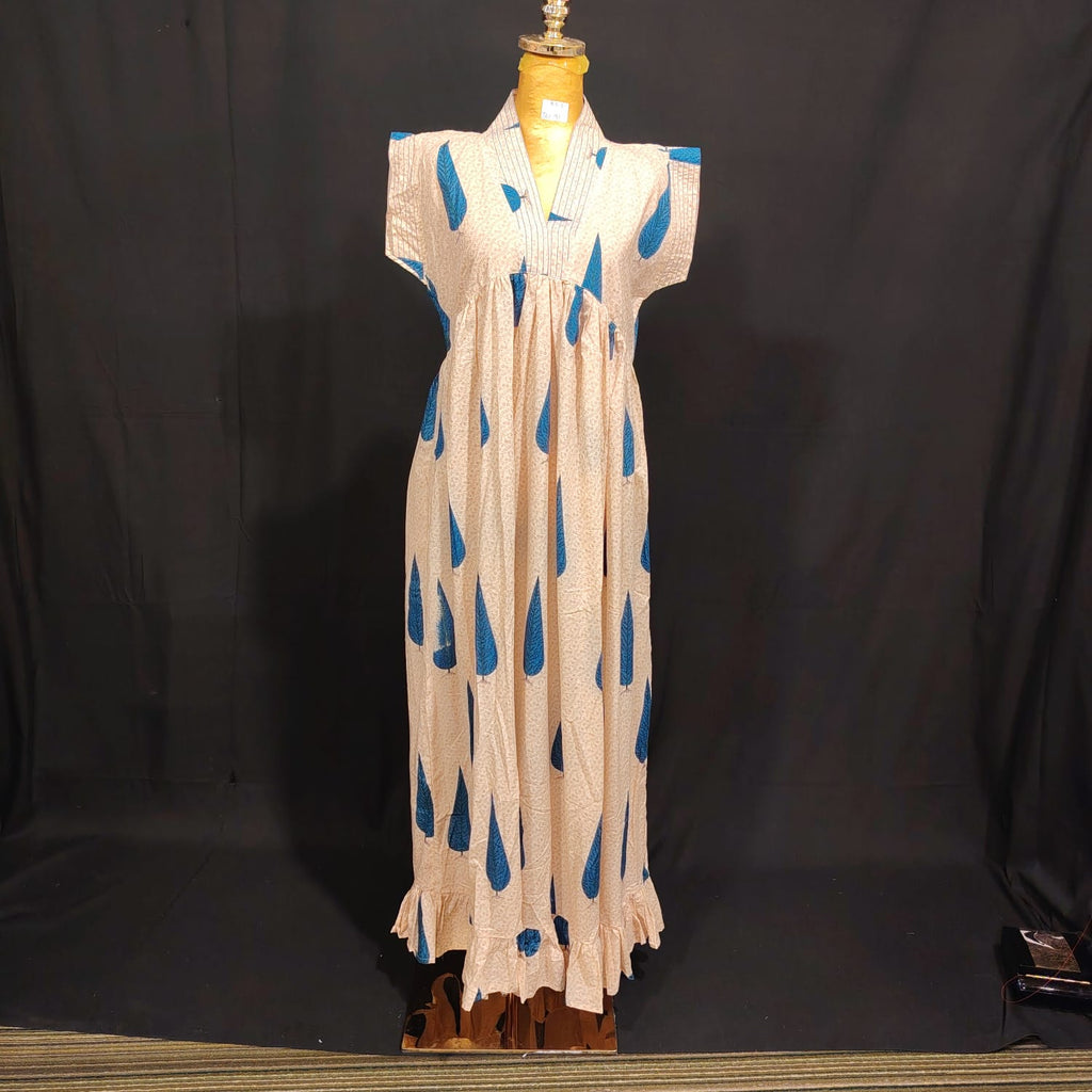XS/S Amani Printed Cotton Dress 54" Long Jalabiya TN91