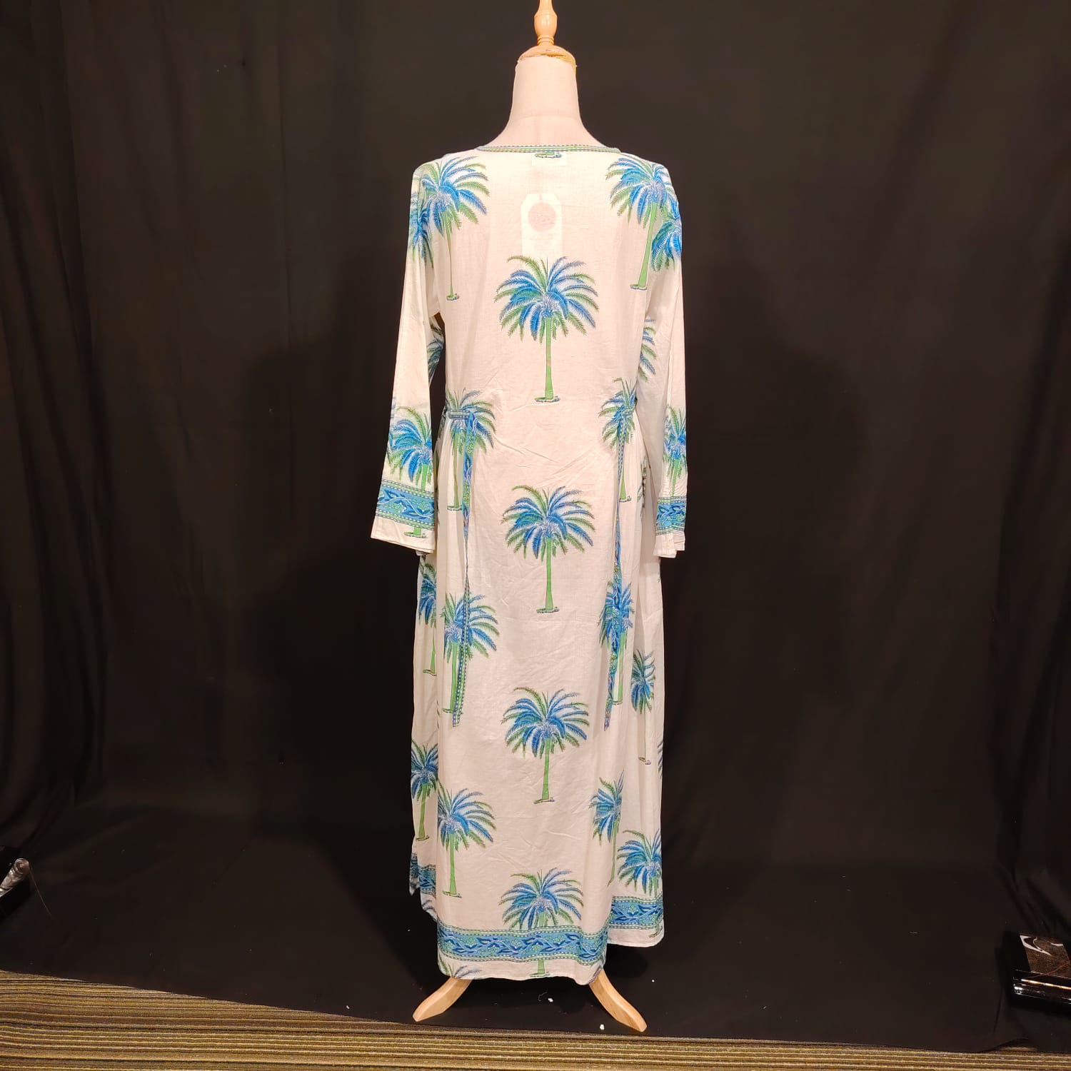 XS/S Bhopali Printed Cotton Dress 54" Long Jalabiya TN 92