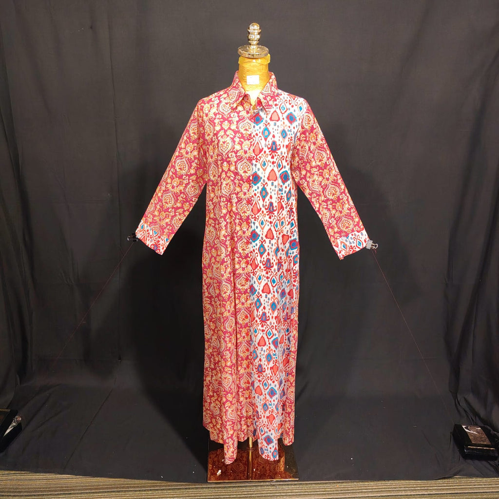 XS/S Singapore Printed Cotton Dress 54" Long Jalabiya TN 93
