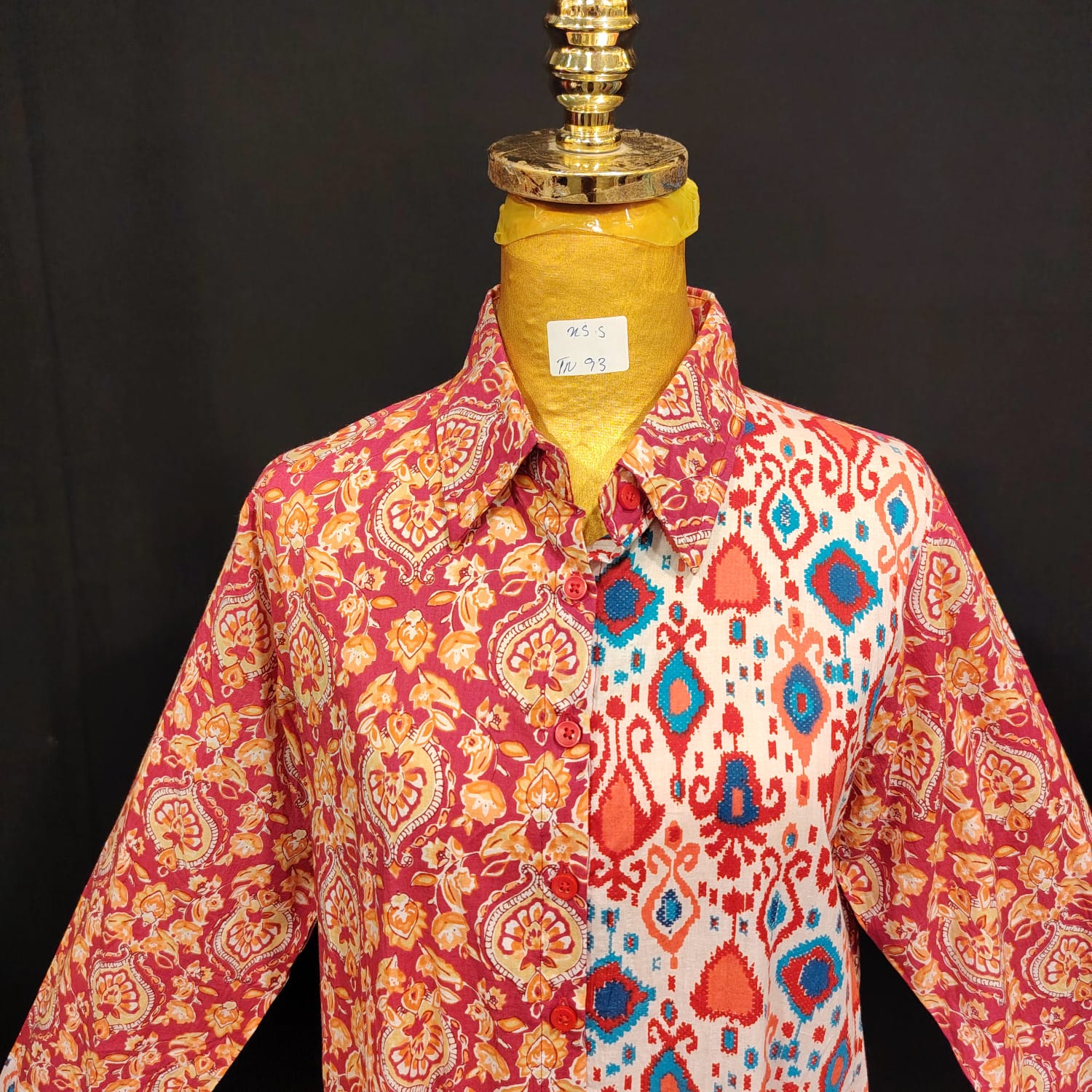 XS/S Singapore Printed Cotton Dress 54" Long Jalabiya TN 93