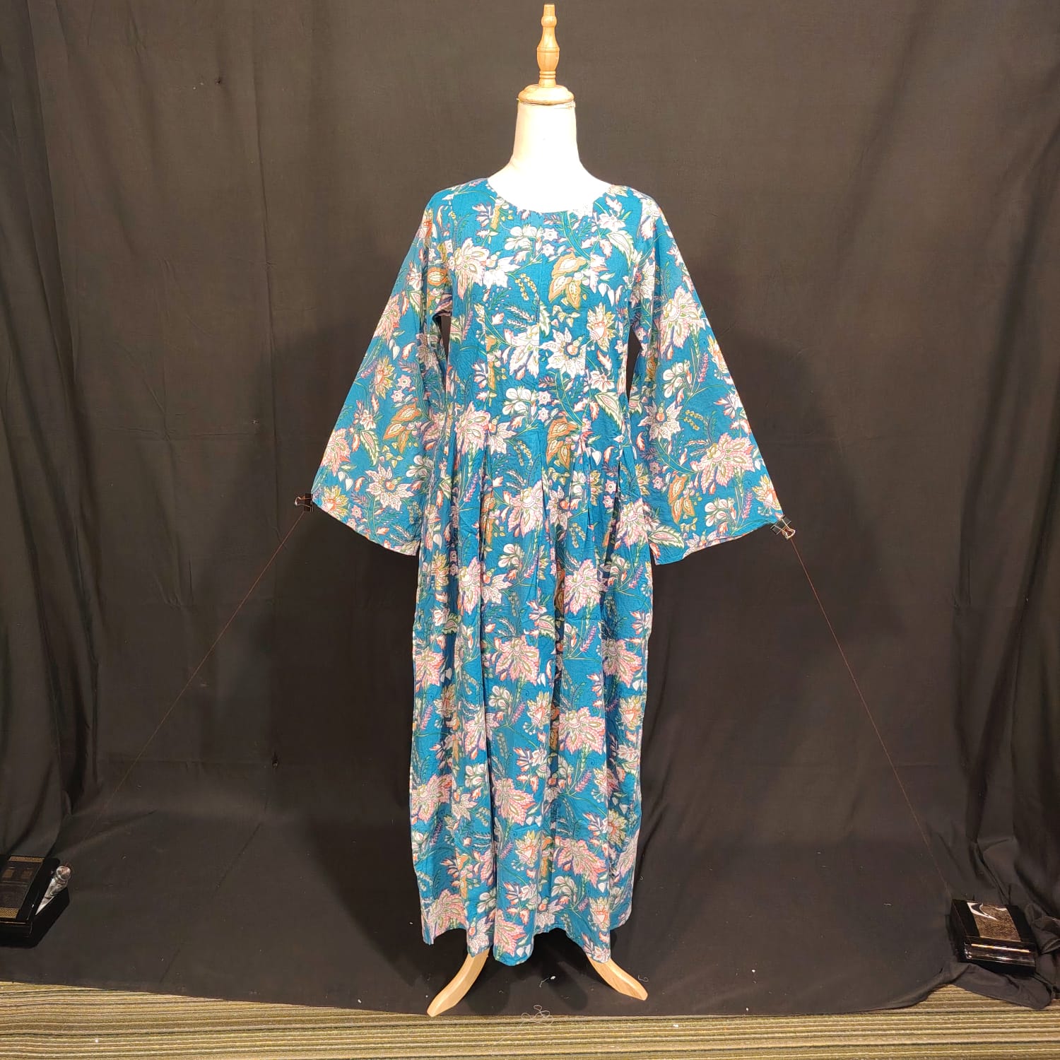 XS/S Ruby Printed Cotton Dress 54" Long Jalabiya TN 98