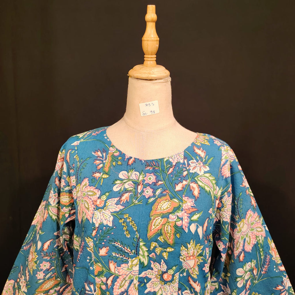 XS/S Ruby Printed Cotton Dress 54" Long Jalabiya TN 98