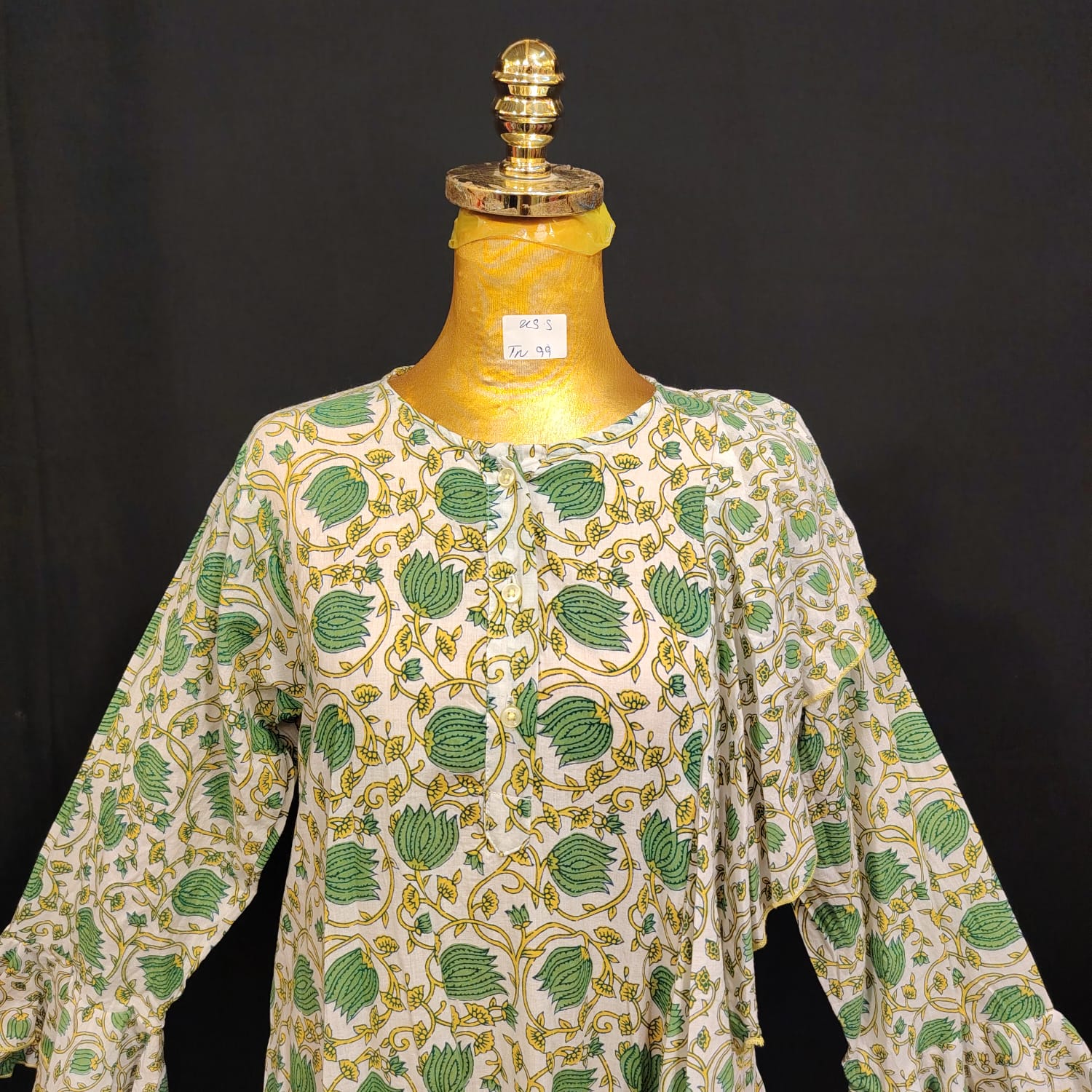 XS/S Princess Printed Cotton Dress 54" Long Jalabiya TN 99