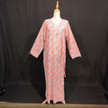 XS/S Qifa Printed Cotton Dress 54" Long Jalabiya TN 101