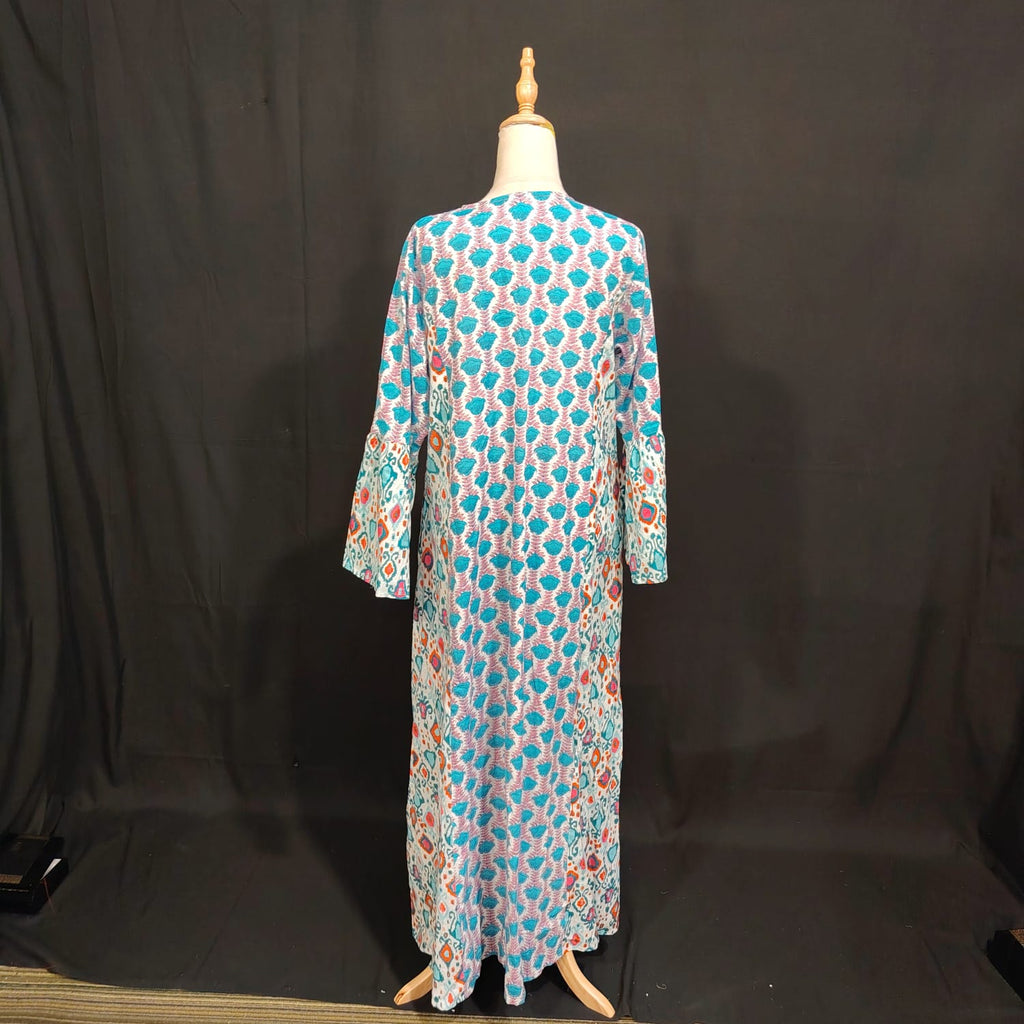 L/XL Marry Printed Cotton Dress 57" Long Jalabiya TN 105