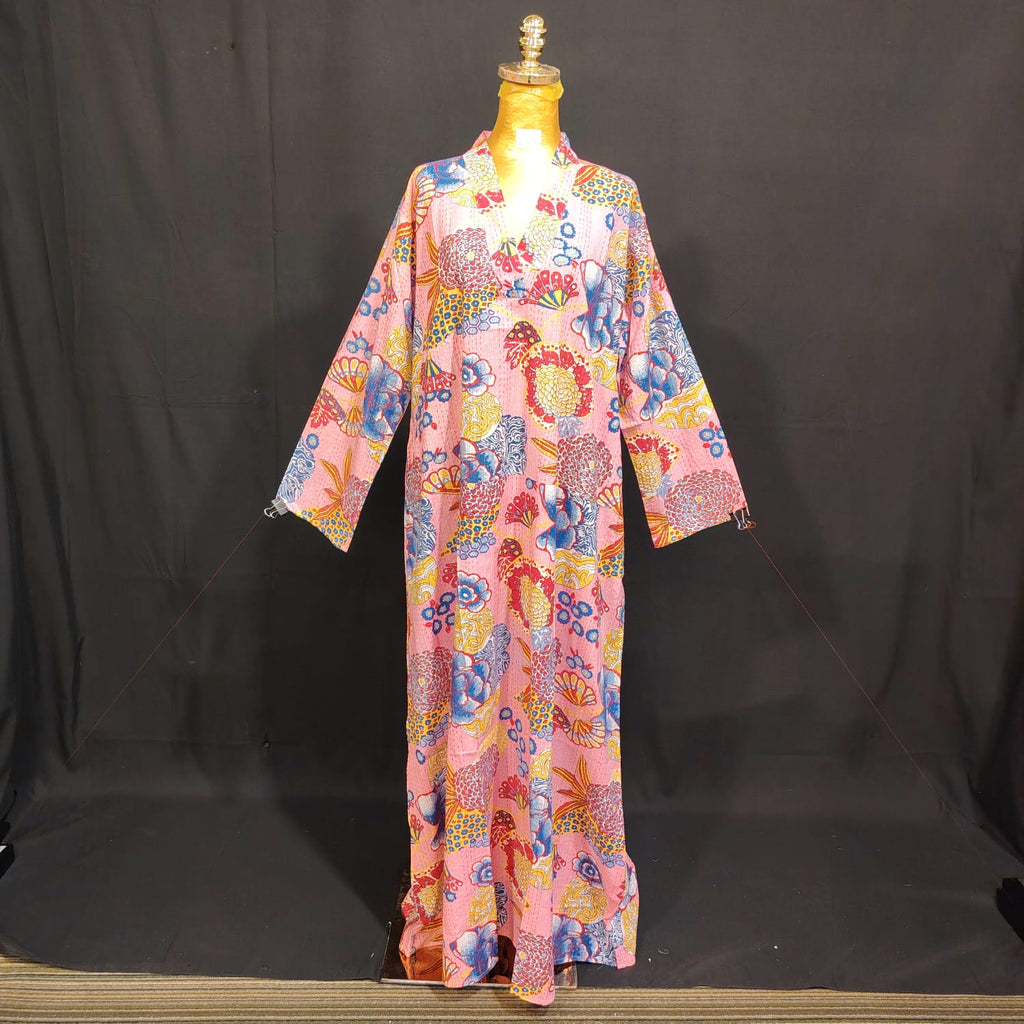 L/XL Teena Printed Cotton Dress 57" Long Jalabiya TN 106
