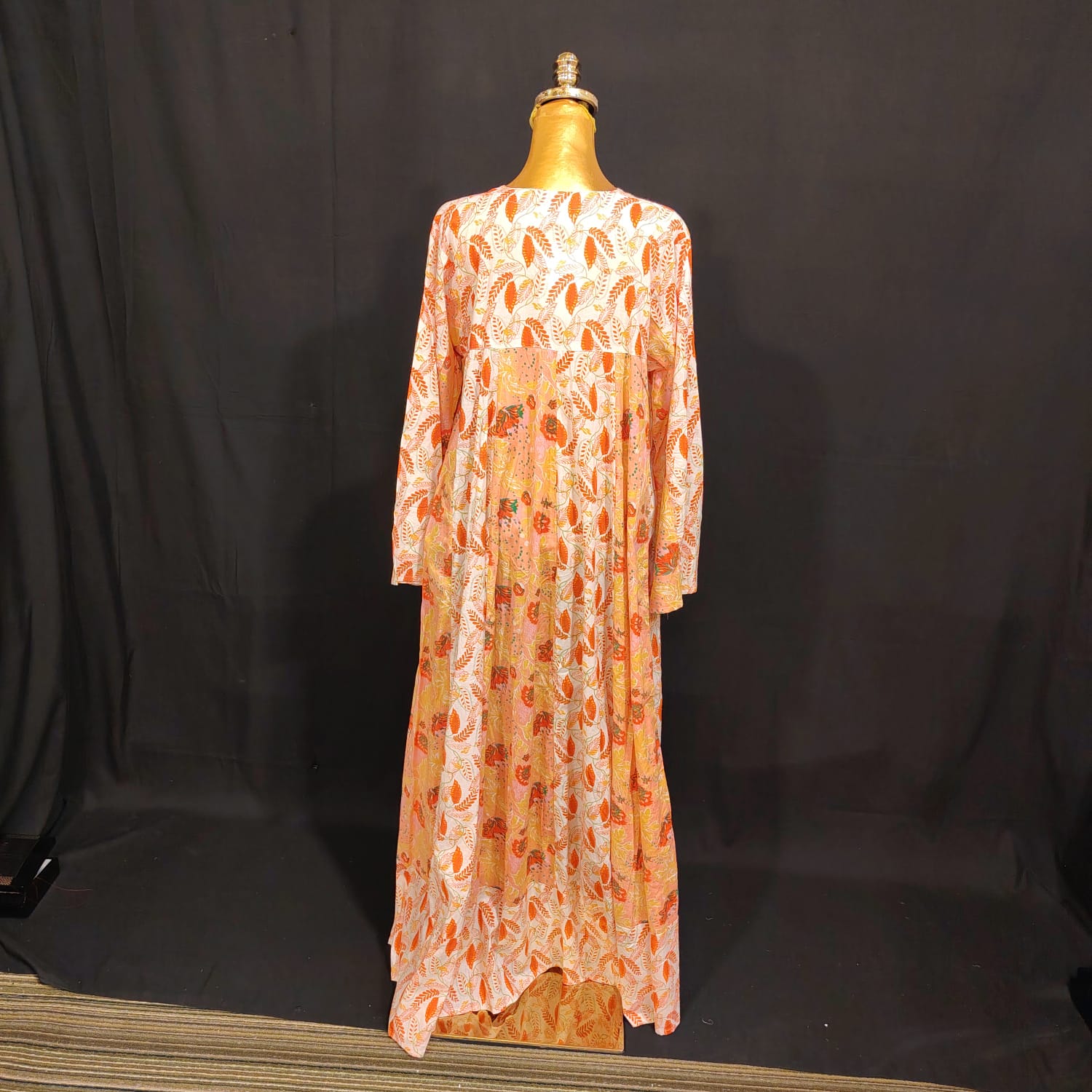 L/XL Zahia Printed Cotton Dress 57" Long Jalabiya TN 107