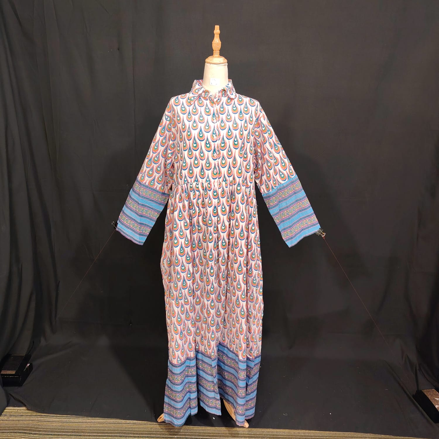 L/XL Ana Special Printed Cotton Dress 57" Long Jalabiya TN 110