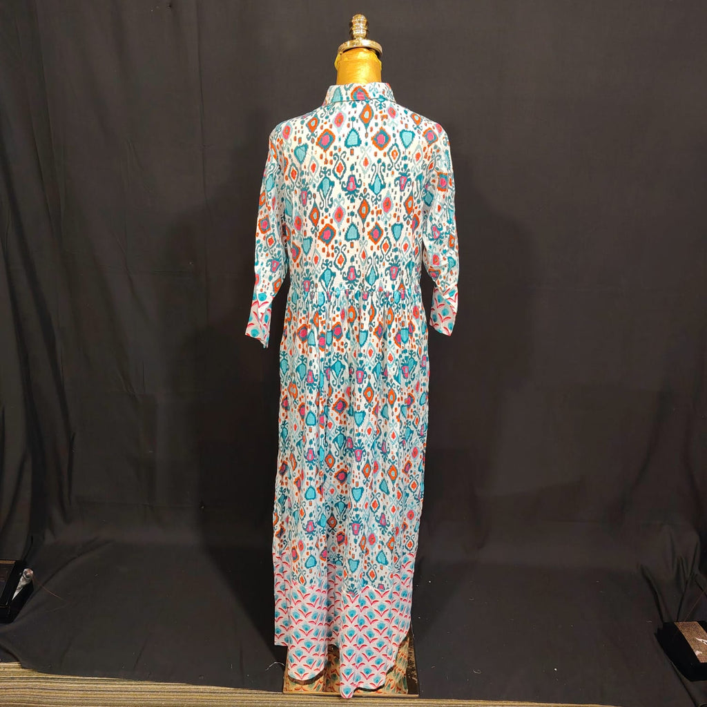 L/XL Ana Printed Cotton Dress 57" Long Jalabiya TN 111