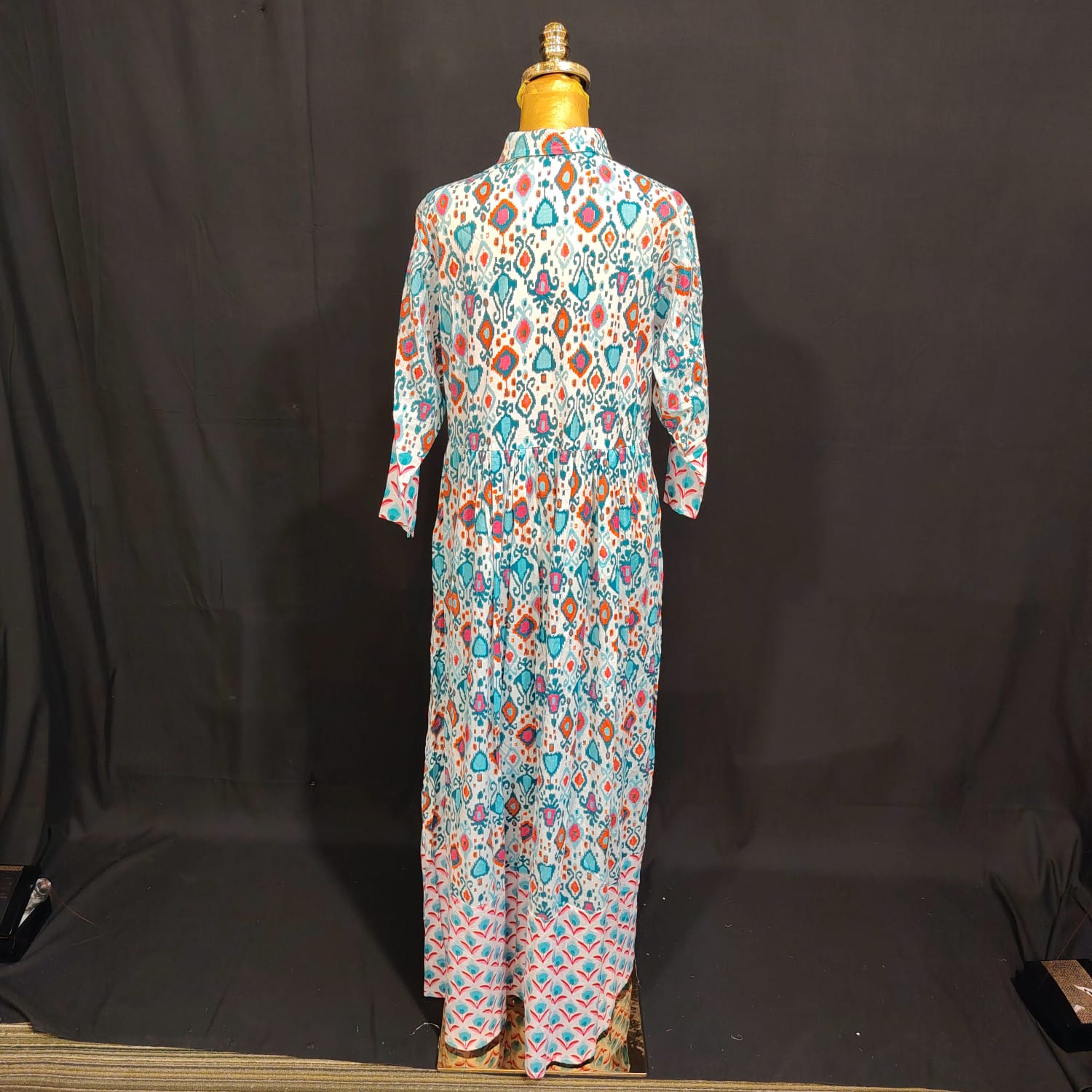 L/XL Ana Printed Cotton Dress 57" Long Jalabiya TN 111