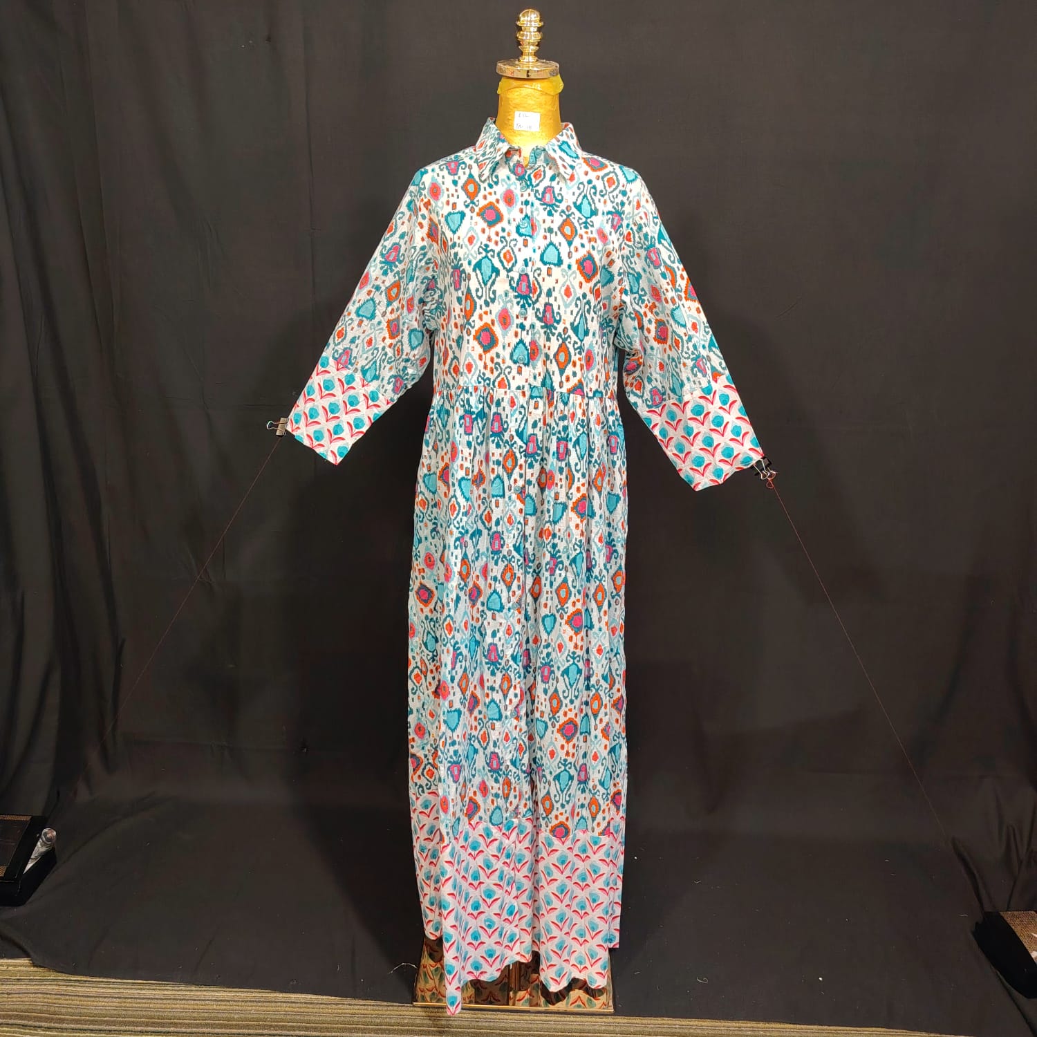 L/XL Ana Printed Cotton Dress 57" Long Jalabiya TN 111