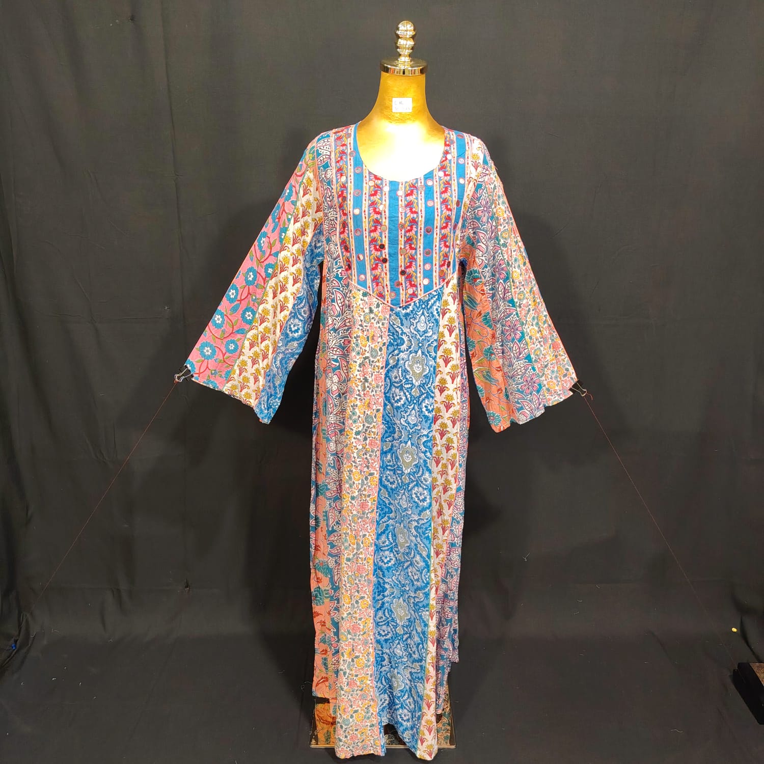 L/XL Malaysia Printed Cotton Dress 57" Long Jalabiya TN 268