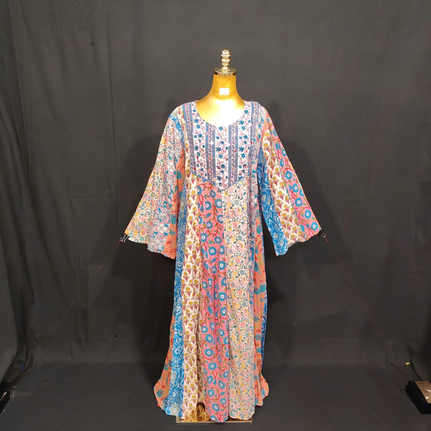 L/XL Malaysia Printed Cotton Dress 57" Long Jalabiya TN 289