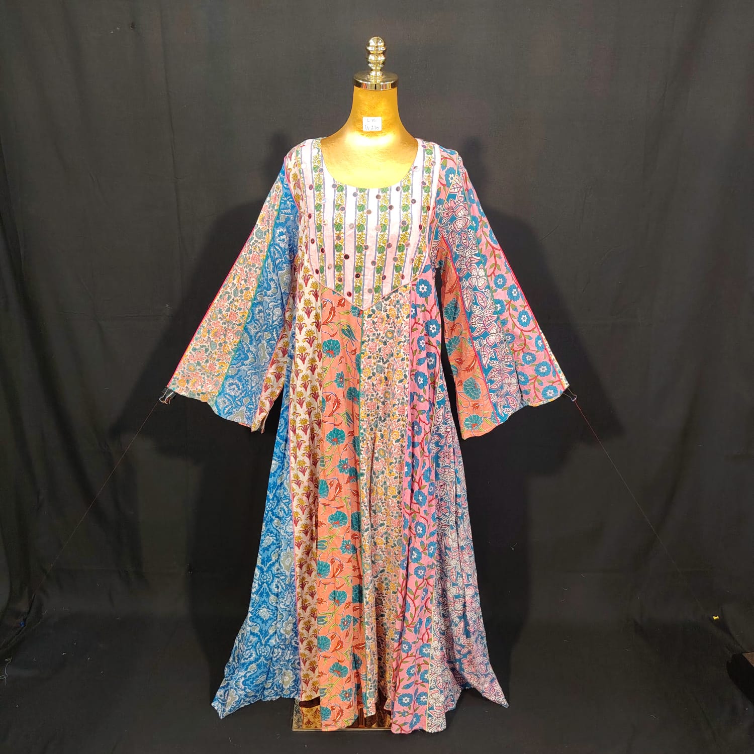 L/XL Malaysia Printed Cotton Dress 57" Long Jalabiya TN 270