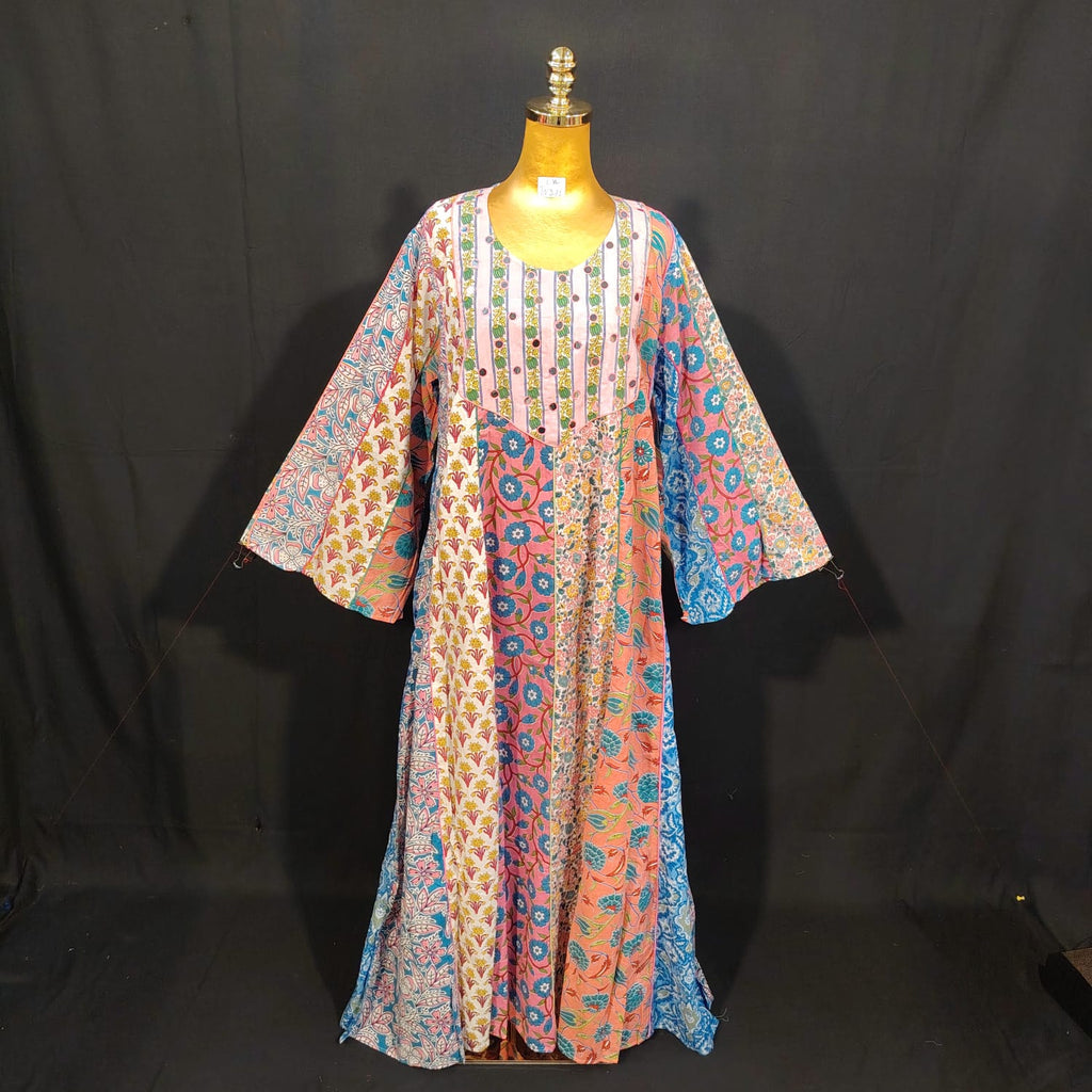 L/XL Maldives Printed Cotton Dress 57" Long Jalabiya TN 171