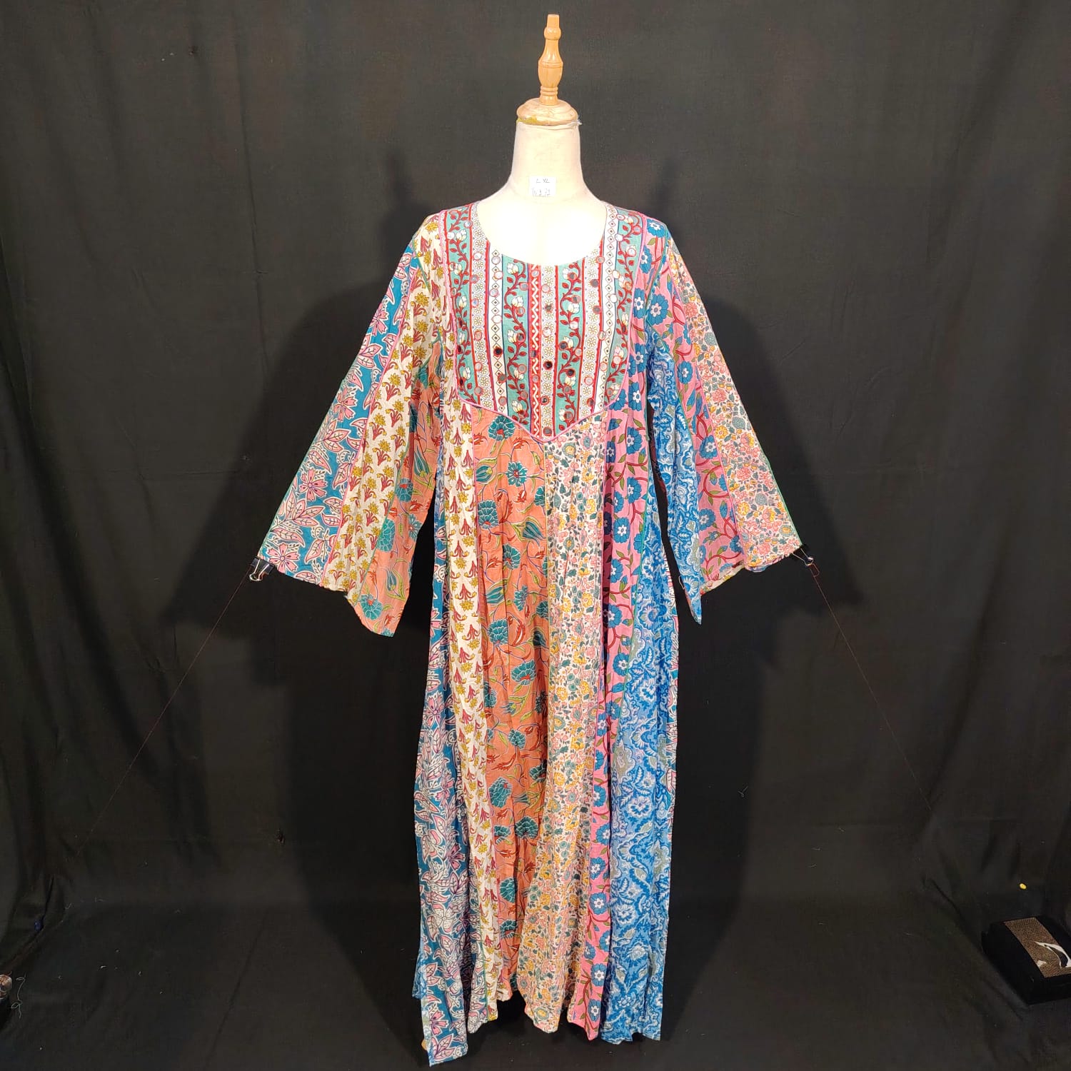L/XL Malaysia Printed Cotton Dress 57" Long Jalabiya TN 272