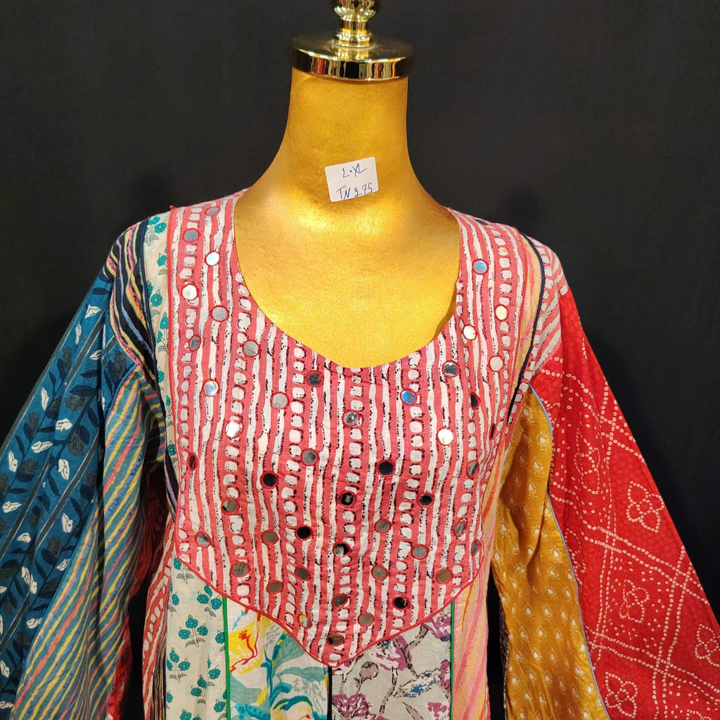 L/XL Malaysia Printed Cotton Dress 57" Long Jalabiya TN 275