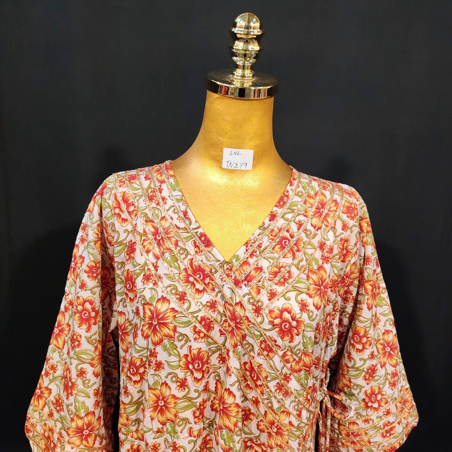 L/XL Priam Printed Cotton Dress 57" Long Jalabiya TN 279