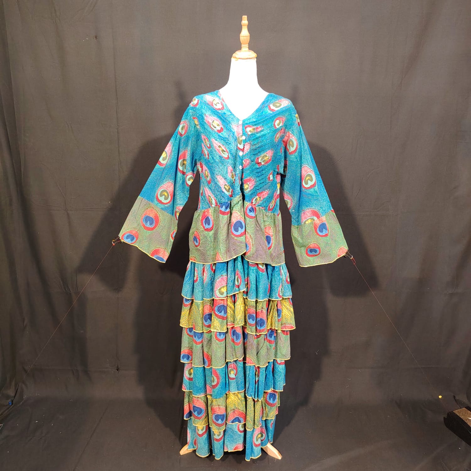 L/XL Special Printed Cotton Dress 57" Long Jalabiya TN 280
