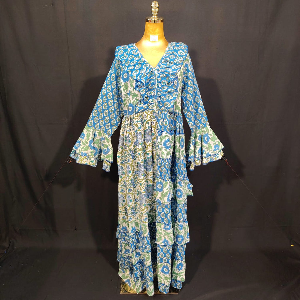 L/XL Saba Printed Cotton Dress 57" Long Jalabiya TN 281