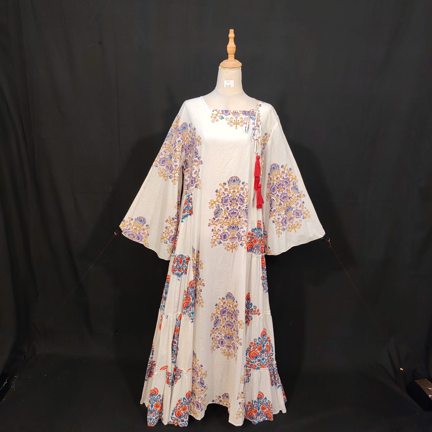 L/XL Cindrella Printed Cotton Dress 57" Long Jalabiya TN 282
