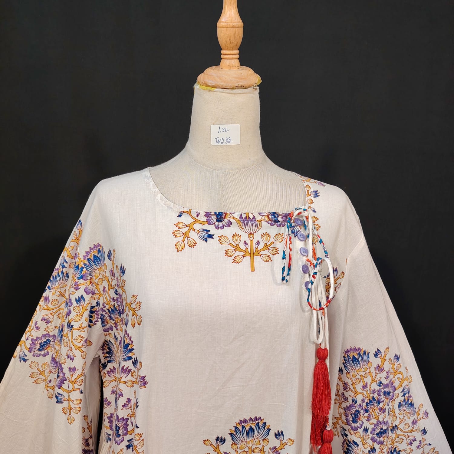 L/XL Cindrella Printed Cotton Dress 57" Long Jalabiya TN 282