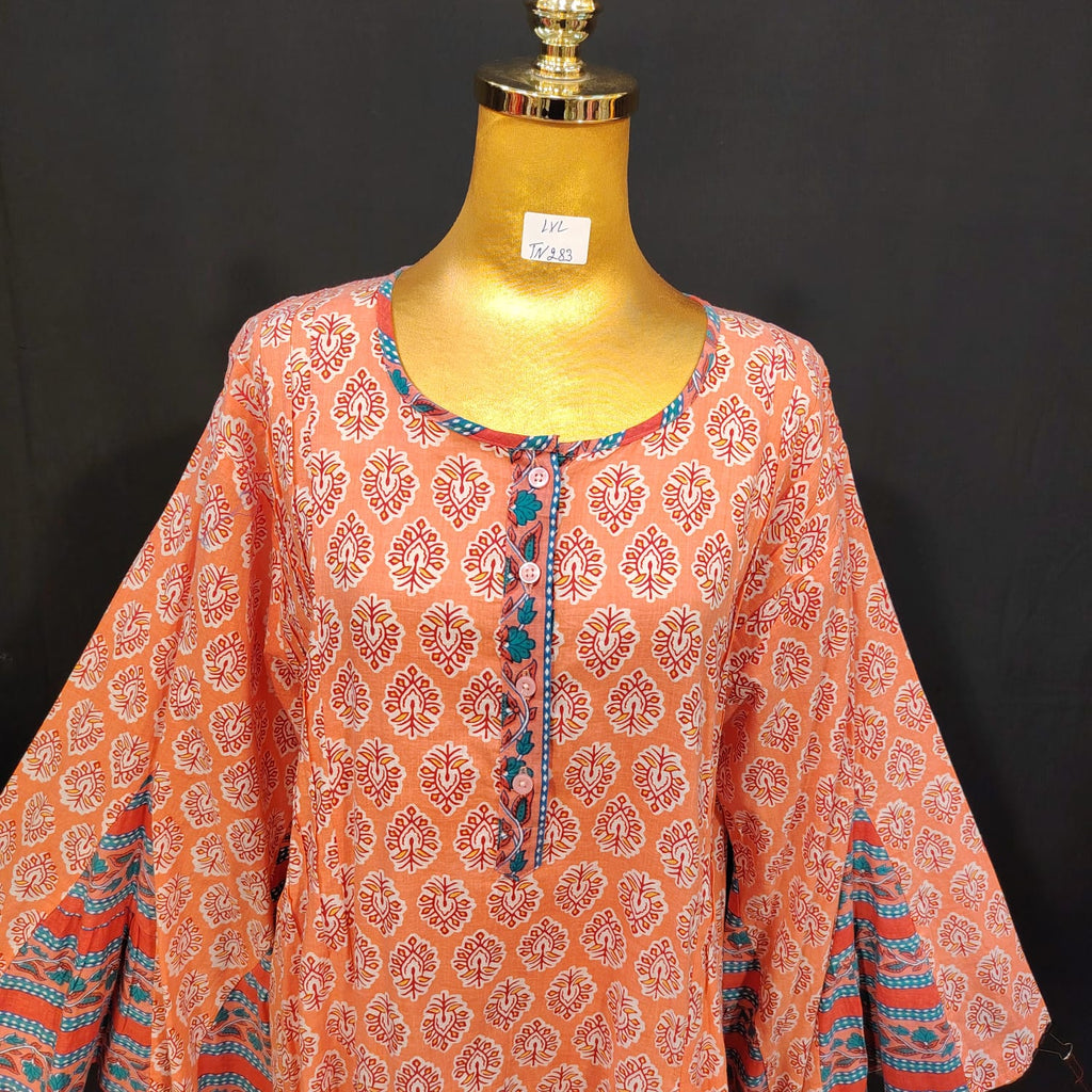 L/XL Special Printed Cotton Dress 57" Long Jalabiya TN 283