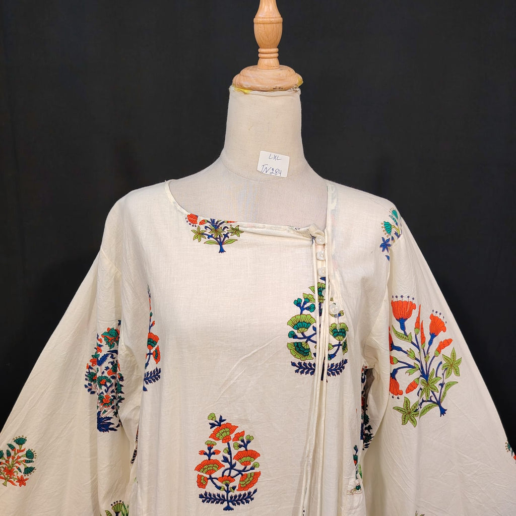 L/XL Cindrella Printed Cotton Dress 57" Long Jalabiya TN 284