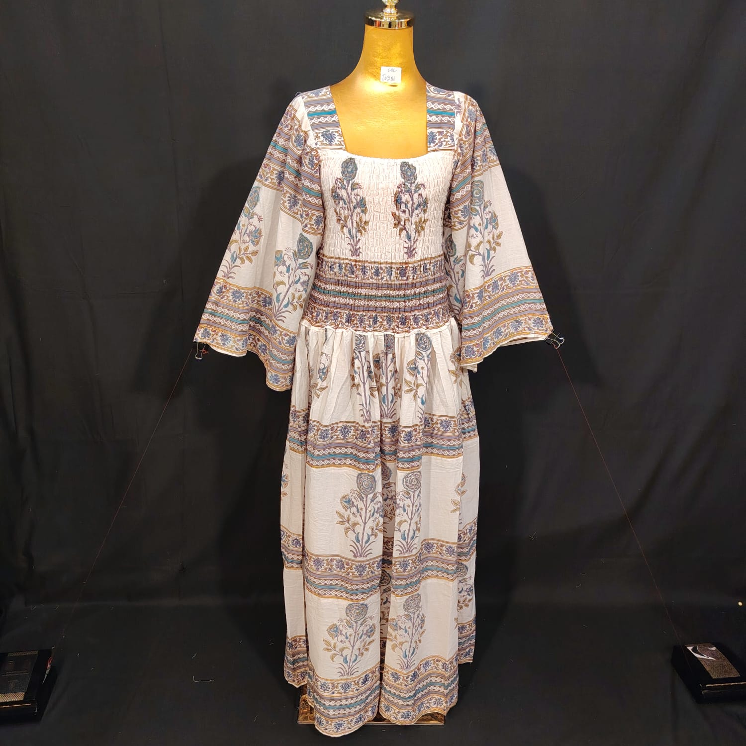 L/XL Elzina Printed Cotton Dress 57" Long Jalabiya TN 286
