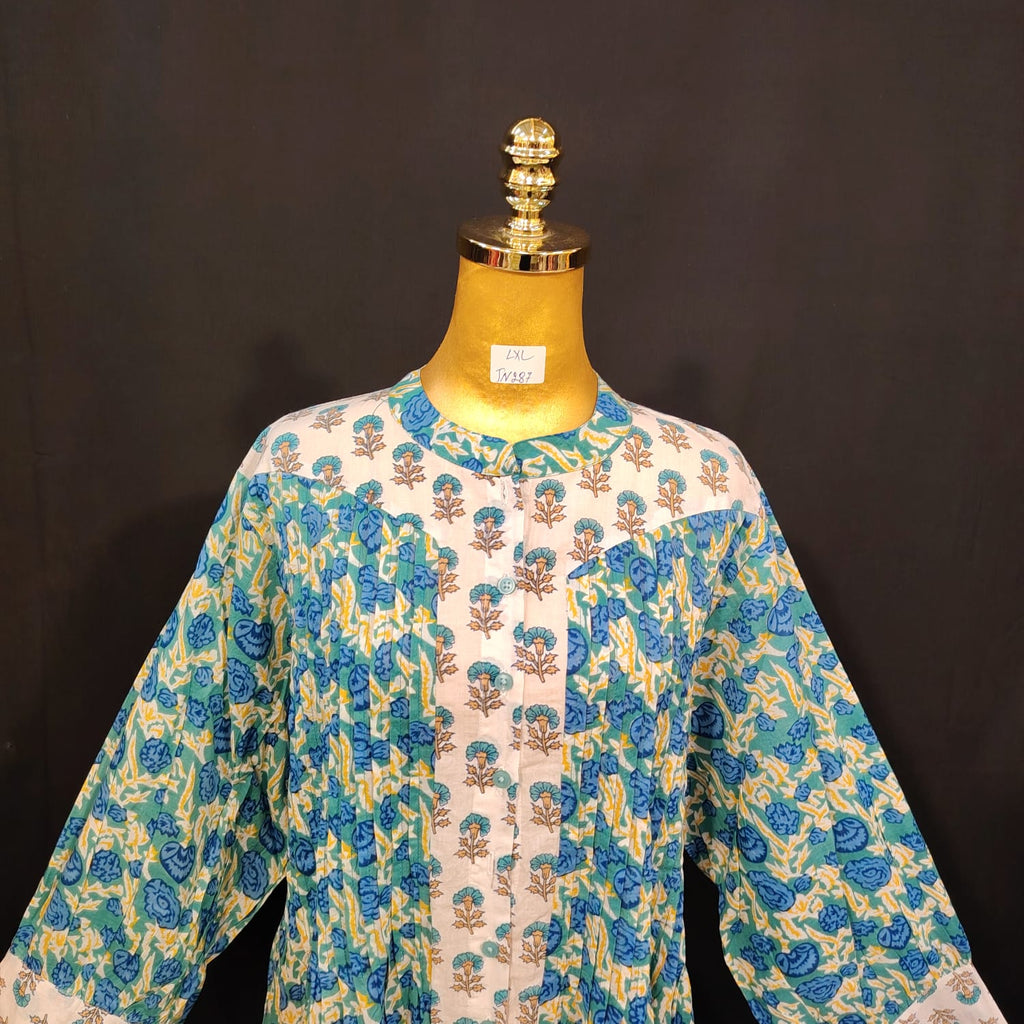 L/XL Aafreen Printed Cotton Dress 57" Long Jalabiya TN 287
