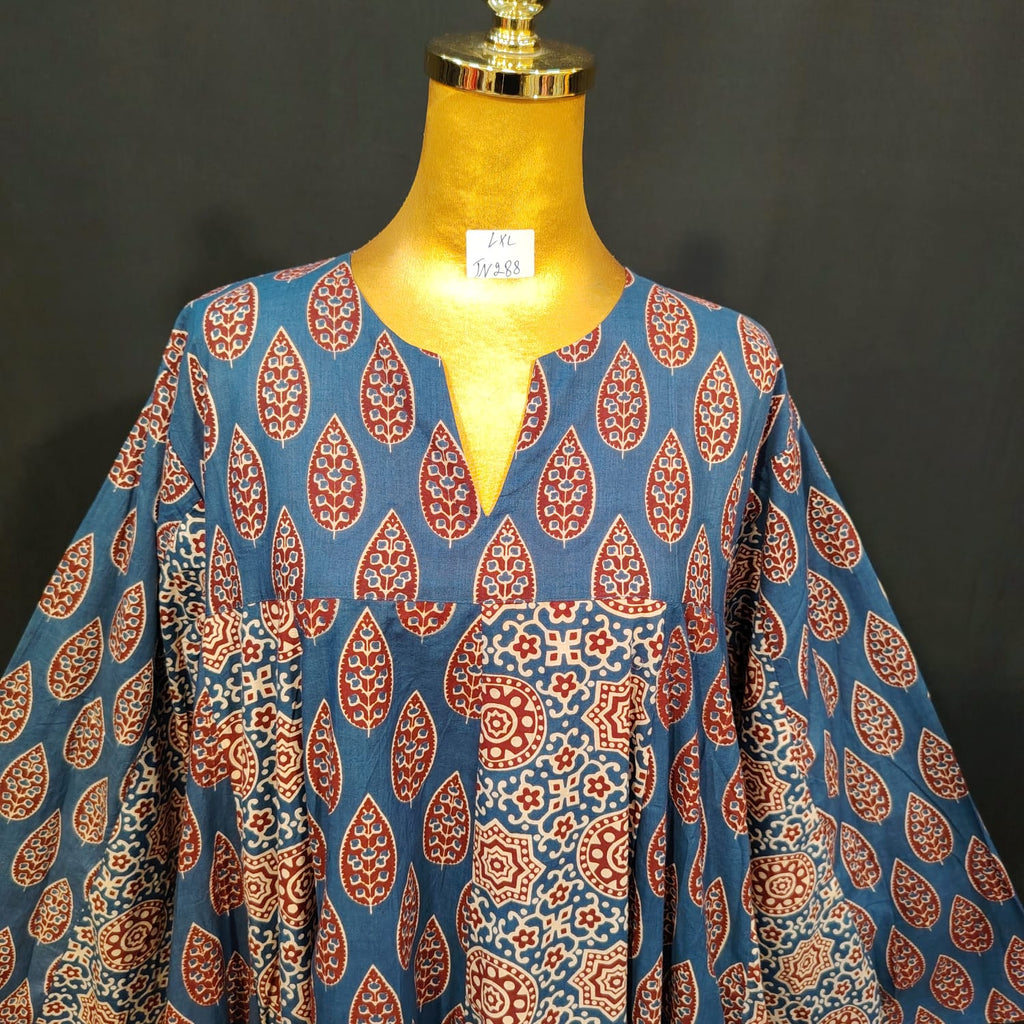L/XL Special Printed Cotton Dress 57" Long Jalabiya TN 288