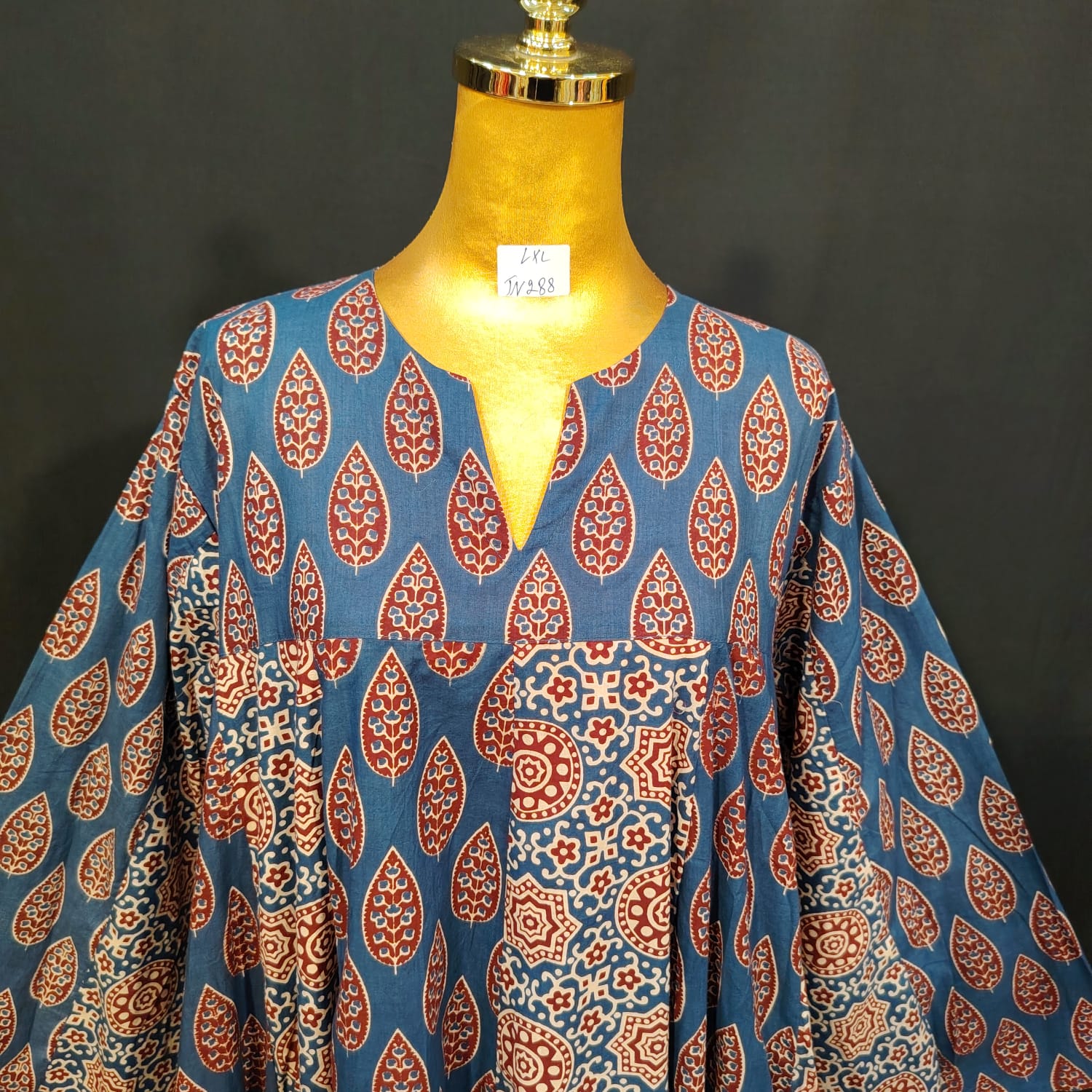 L/XL Special Printed Cotton Dress 57" Long Jalabiya TN 288