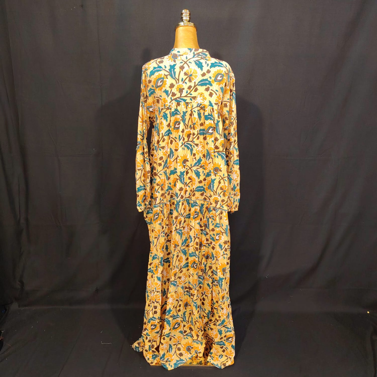 L/XL Ziya Printed Cotton Dress 57" Long Jalabiya TN 289