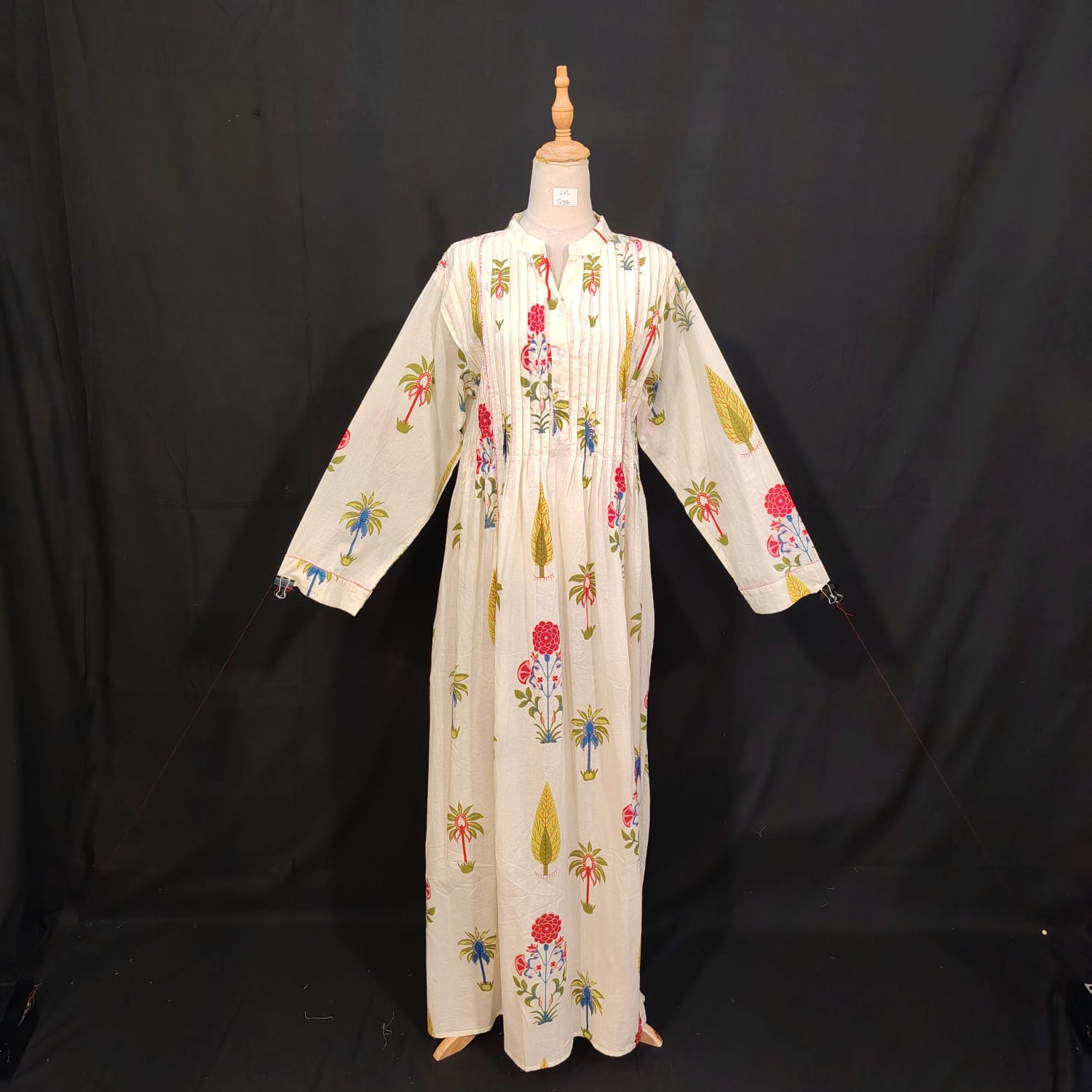 L/XL Afra Printed Cotton Dress 57" Long Jalabiya TN 290