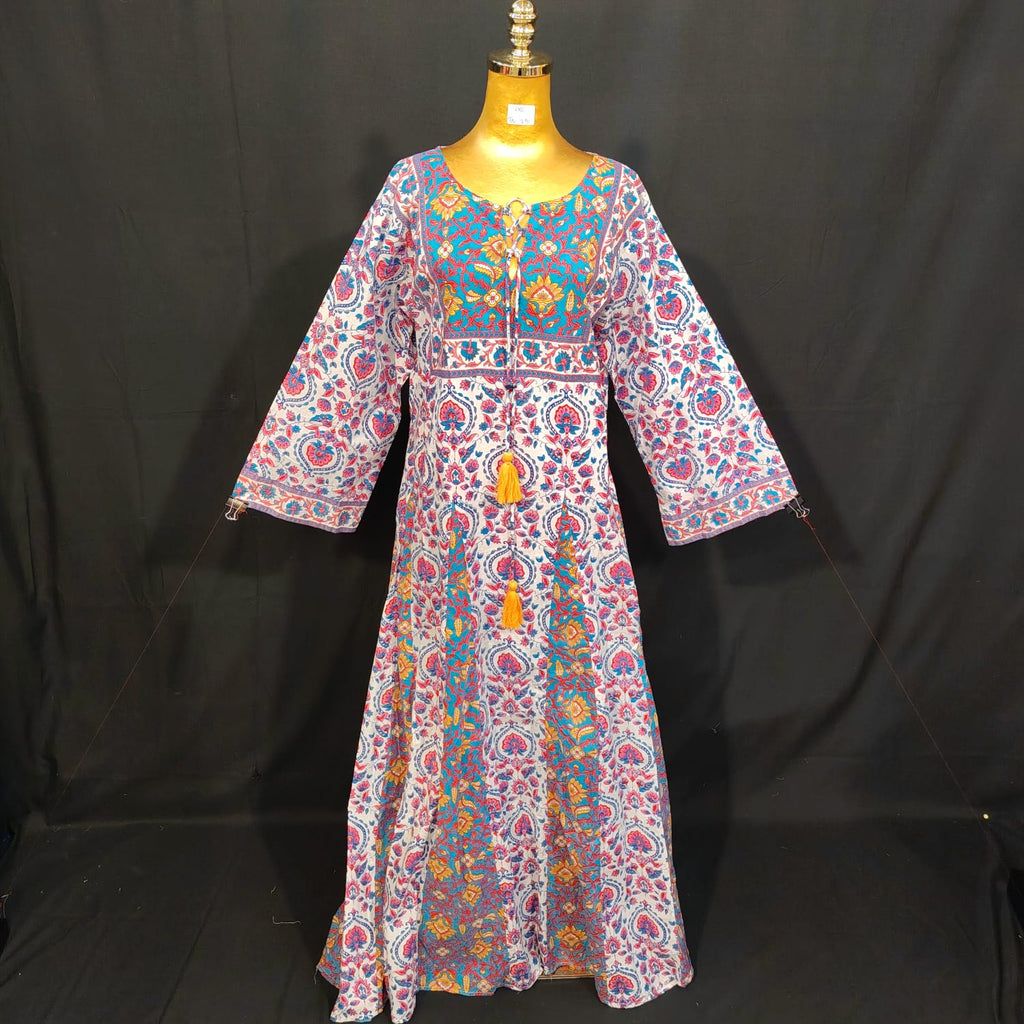 L/XL Anaya Printed Cotton Dress 57" Long Jalabiya TN 291