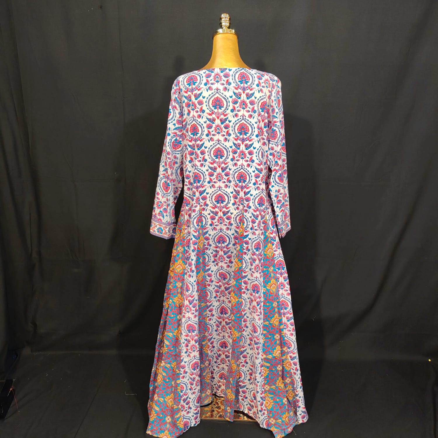 L/XL Anaya Printed Cotton Dress 57" Long Jalabiya TN 291