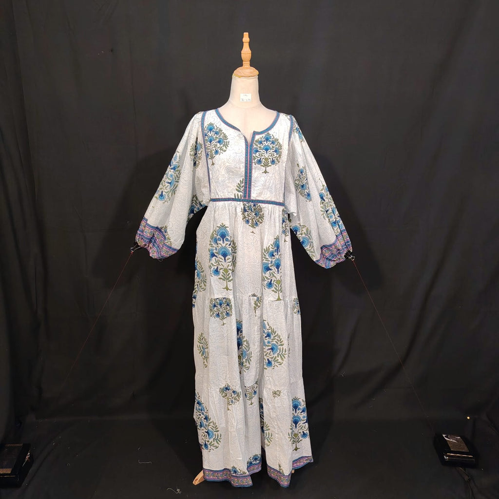 L/XL Faiqa Printed Cotton Dress 57" Long Jalabiya TN 292