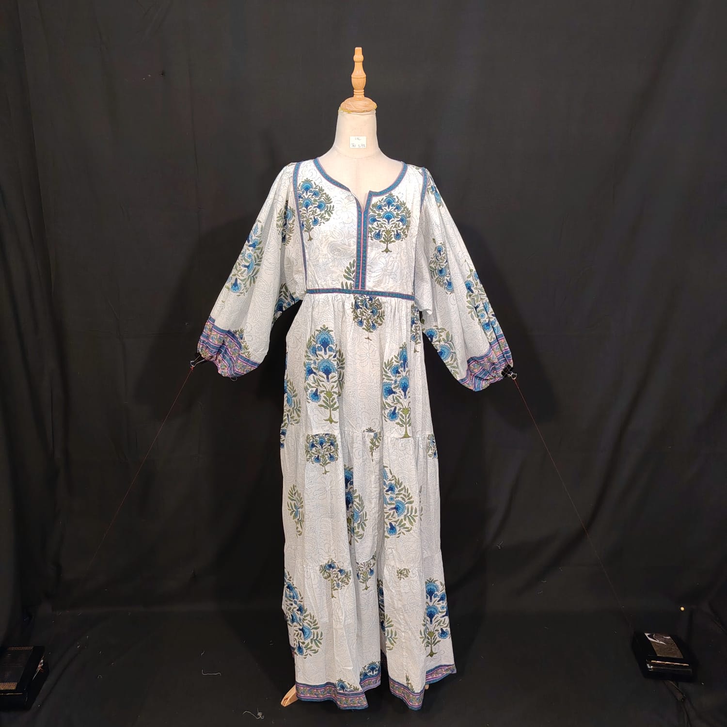 L/XL Faiqa Printed Cotton Dress 57" Long Jalabiya TN 292