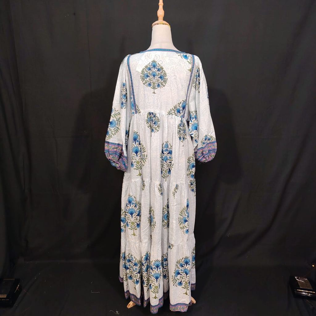 L/XL Faiqa Printed Cotton Dress 57" Long Jalabiya TN 292