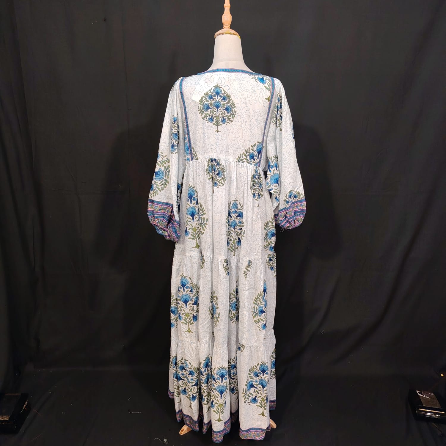 L/XL Faiqa Printed Cotton Dress 57" Long Jalabiya TN 292