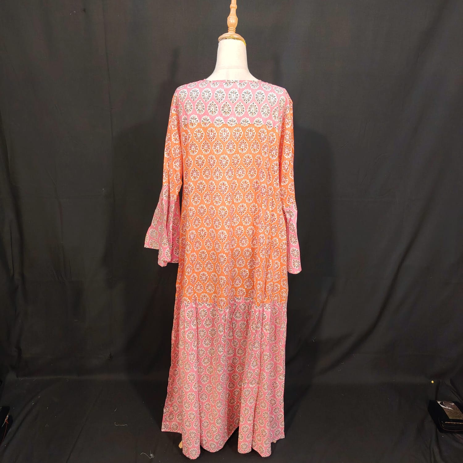 L/XL Adn Printed Cotton Dress 57" Long Jalabiya TN 294