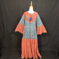 L/XL Adn Printed Cotton Dress 57" Long Jalabiya TN 296