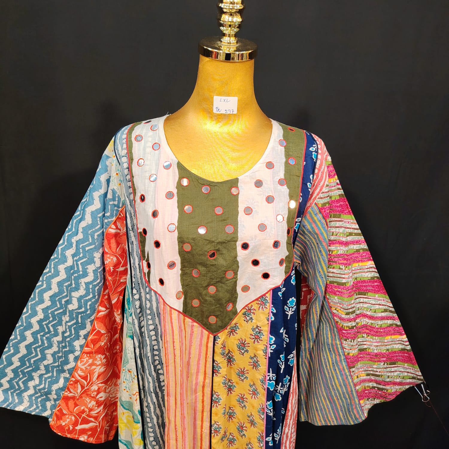 L/XL Malaysia Printed Cotton Dress 57" Long Jalabiya TN 297
