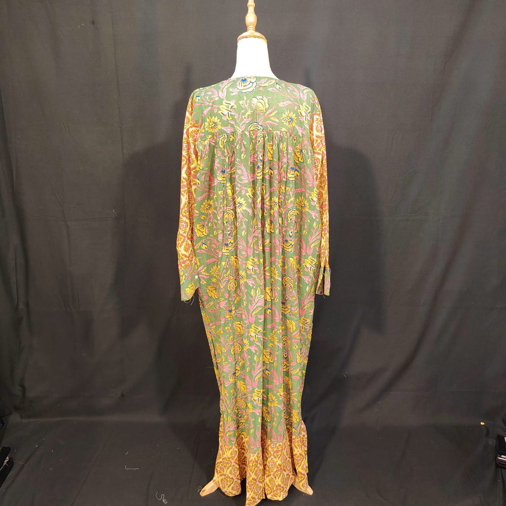 L/XL Yamana Printed Cotton Dress 57" Long Jalabiya TN 298