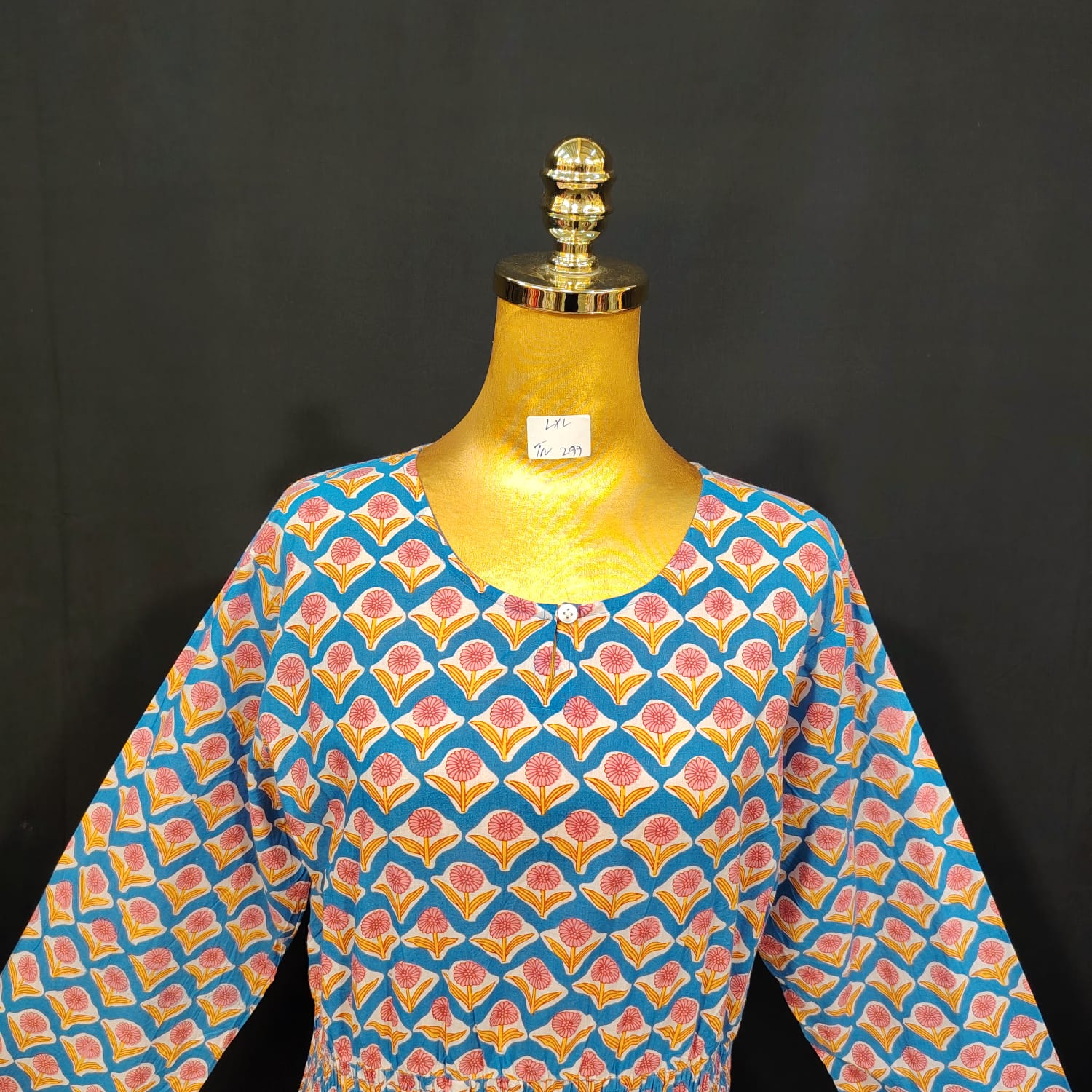L/XL Special Printed Cotton Dress 57" Long Jalabiya TN 299