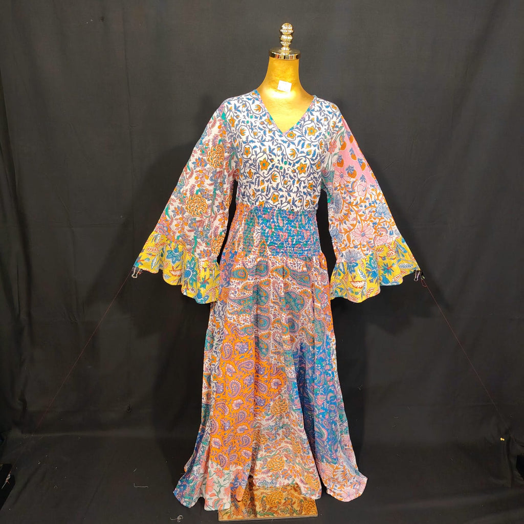 L/XL Special Printed Cotton Dress 57" Long Jalabiya TN 301