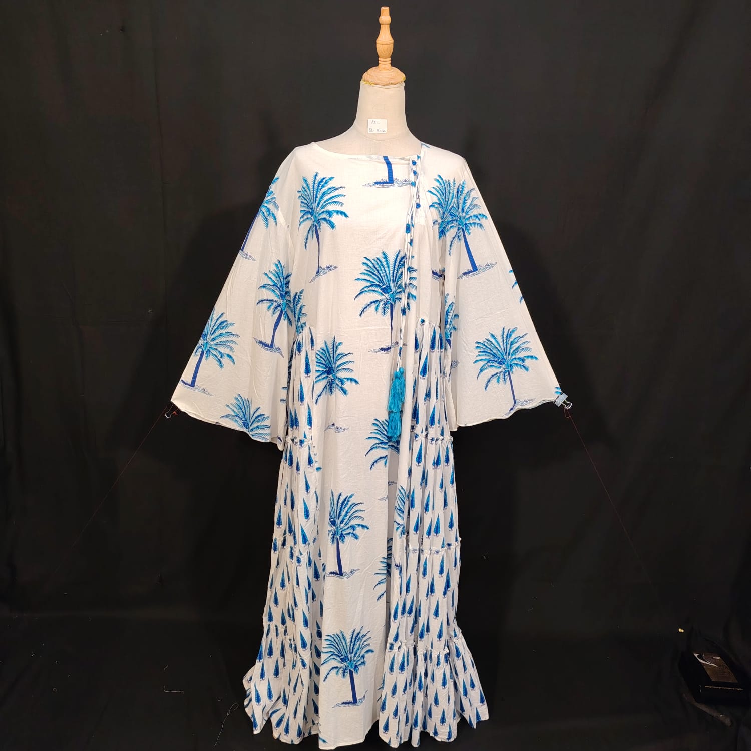 L/XL Cindrella Printed Cotton Dress 57" Long Jalabiya TN 302