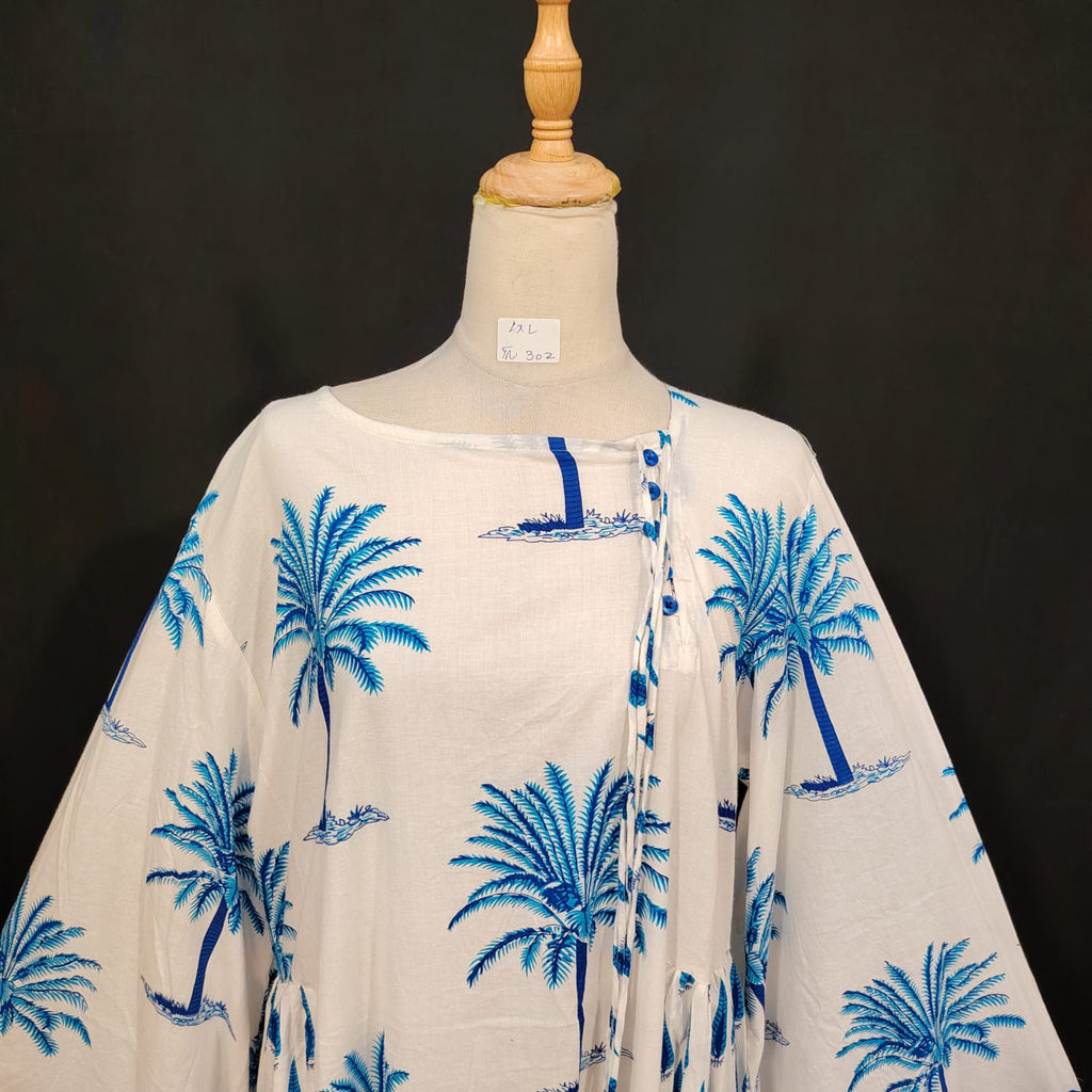 L/XL Cindrella Printed Cotton Dress 57" Long Jalabiya TN 302